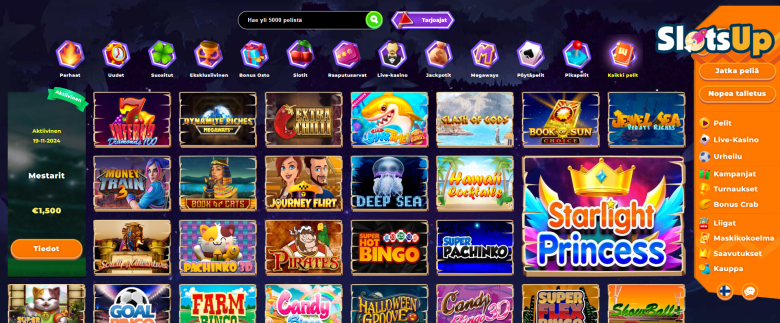 Wazamba-kasinopelit ja kolikkopelit