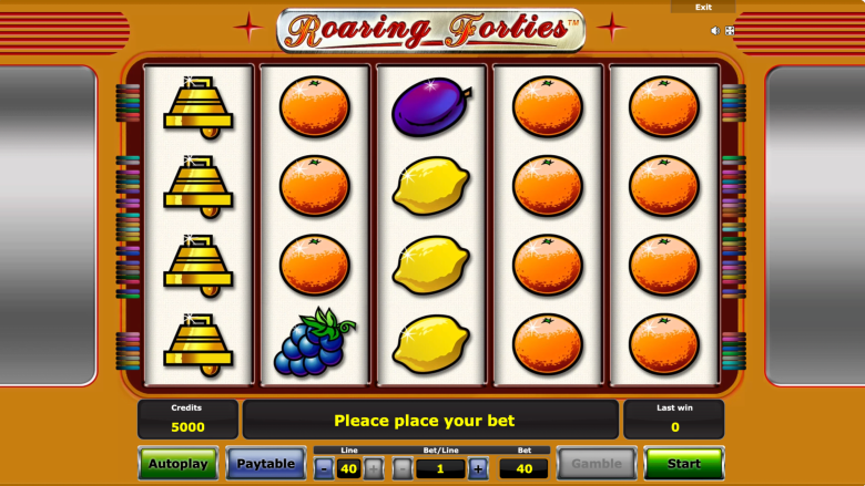Roaring Forties Main Screen