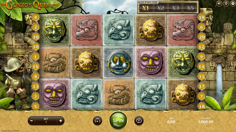 Gonzo's Quest Main Screen