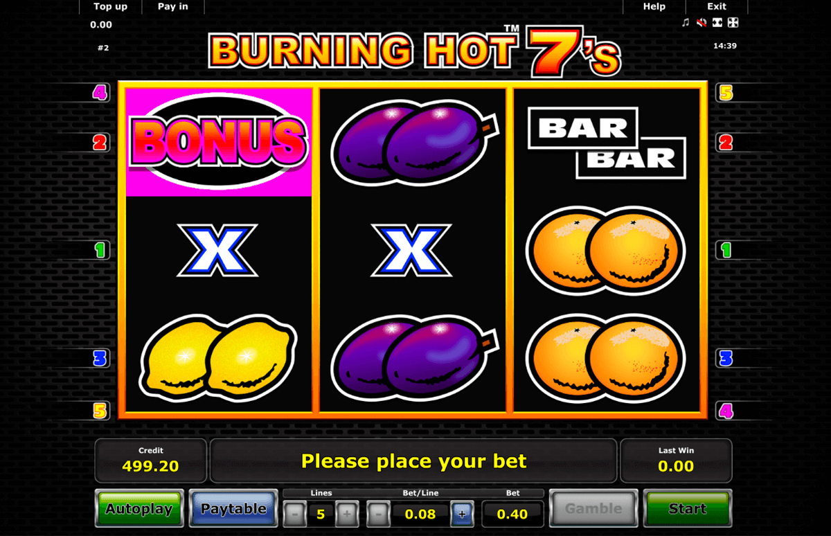 burning hot sevens novomatic casino 