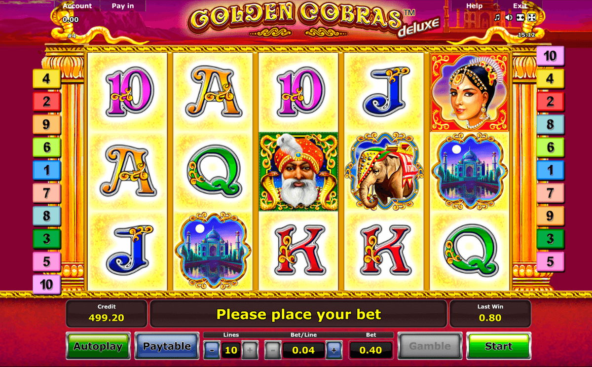 golden cobras deluxe novomatic casino 