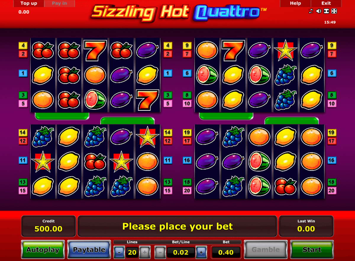 sizzling hot quattro novomatic casino 